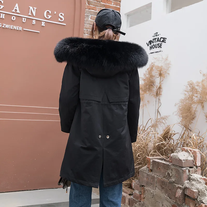 

rex Rabbit Clothes 2020 real fur Parka Warm Winter coat women Manteau Femme 1906 YY1088