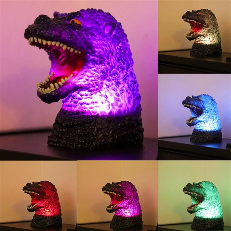 Ночсветильник Godzilla с изменением цвета мультяшный динозавр настольная лампа