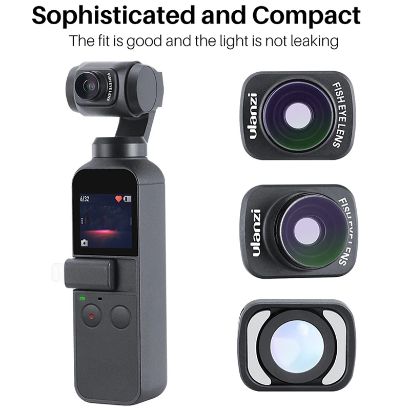 FFYY-Ulanzi Op-8 объектив для камеры рыбий глаз для Osmo Pocket Gimbal аксессуары магнитная линза рыбий глаз