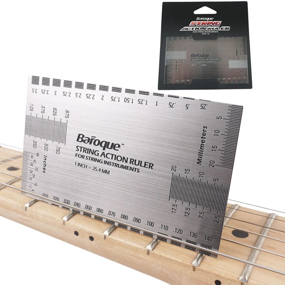 Double Sided String Action Ruler Gauge Luthier Tool for Guitar and Bass Setup Yookay Set of 9 Understring Radius Gauge 