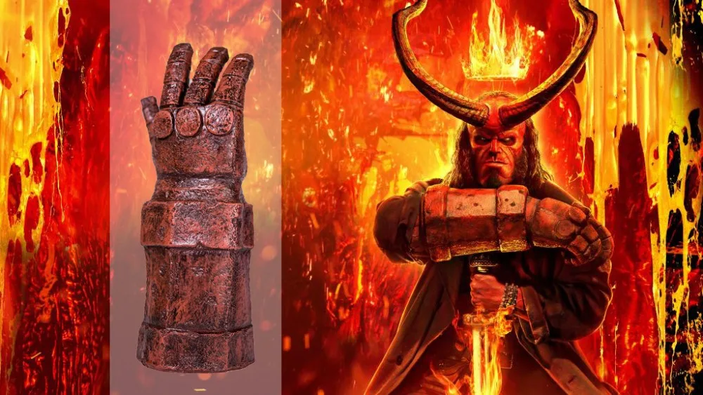 XCOSER Hellboy рука с перчаткой костюм аксессуары фильм косплей латексная рука Опора Хэллоуин Косплей Костюм Опора высокое качество xcose