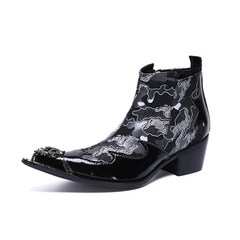 

Free shipping Men's Cool Stylish Spike Rivet Studded Leather Motorcycle Martin Boots Punk Rock Fashion Shoes for men