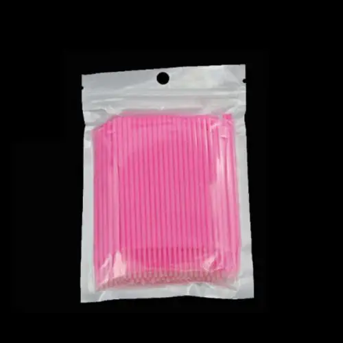 Pink M 100 шт щетки-аппликаторы зубная микро-щетка одноразовые материалы прочная микро тушь для ресниц палочки Спойлеры ресницы косметические кисти - Цвет: Pink M