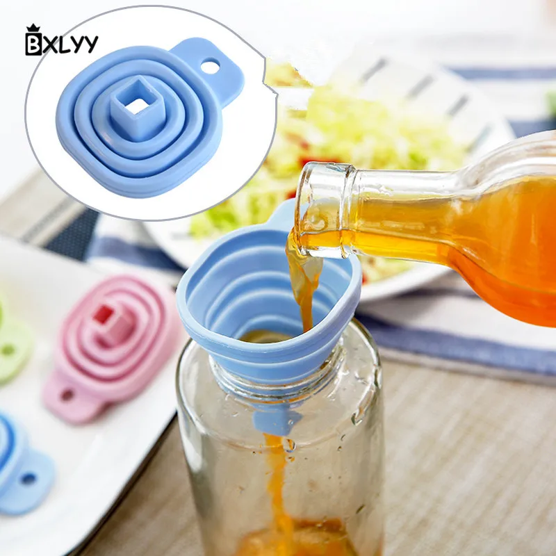 

BXLYY Silicone Funnel Kitchen Foldable Telescopic Funnel Kitchen Gadget Portable Liquid Packaging Mini Funnel Accessories.7z