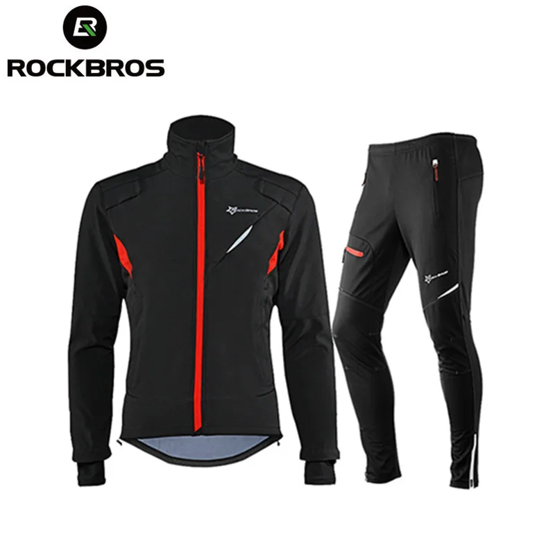 ROCKBROS Winter Cycling Suit Thermal Set Men's Cycling Jacket/Trouser