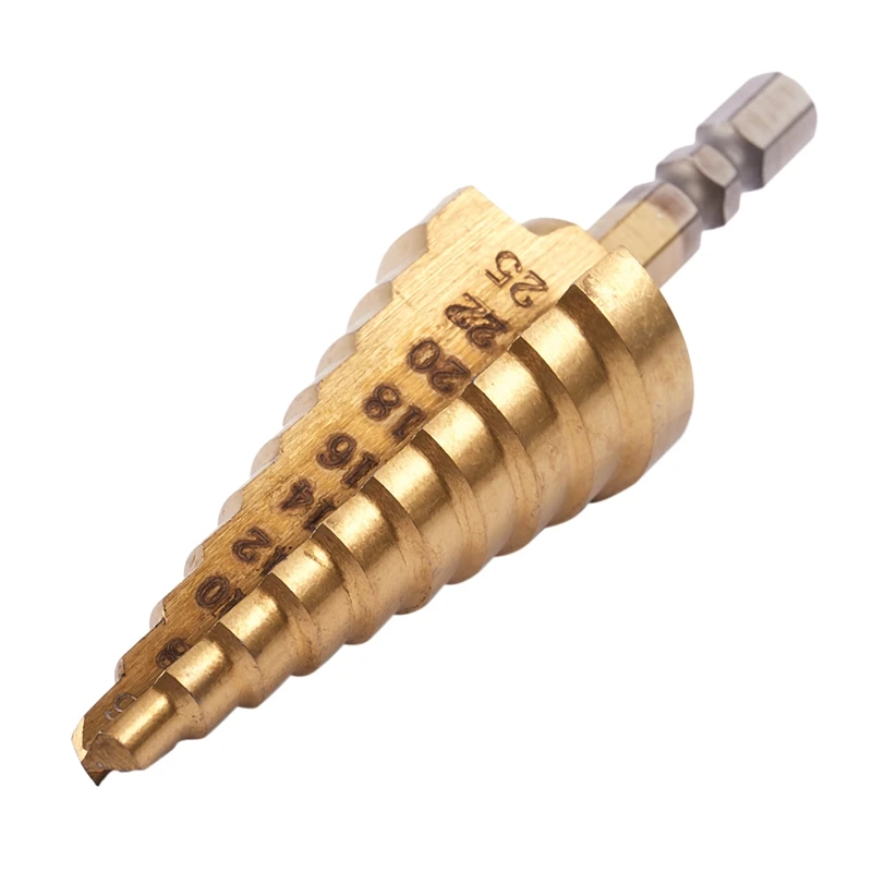 GTBL Gold Tone Hex Shank, Titanium Coated Stepped Drill 10 6-25 mm