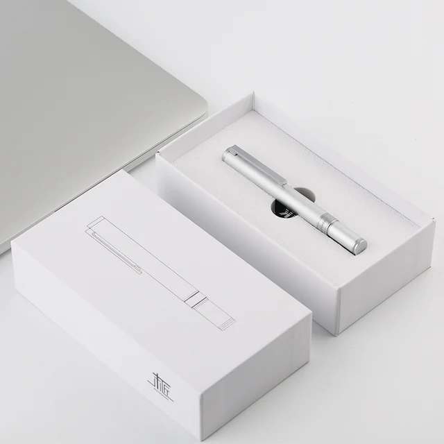 New Moonman N1 Creative Mini Aluminum Alloy Steel Silver Fountain Pen Pocket Short Pen Extra Fine/ Fine 0.38/0.5mm Fashion Gift with Box