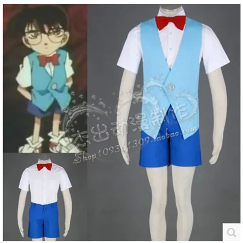 

Detective Cona cos Case Closed anime man woman cosplay High-quality fashion costume full set Top + jacket + shorts + bow tie