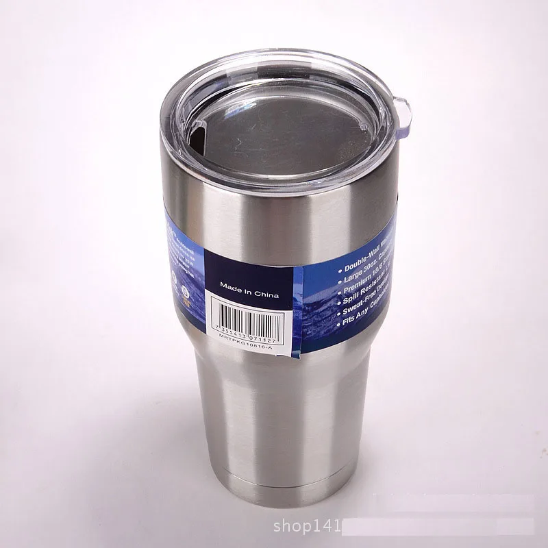 Silver plain cover 304 Нержавеющая сталь двойной вакуумной изоляцией чашки автомобиля - Цвет: Silver plain cover