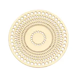 DoreenBeads Iron Alloy Filigree Stamping Connectors Round Gold Color Circle Hollow Making DIY Jewelry 28mm Dia, 10 PCs