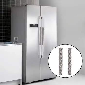 

1pair Anti Fingerprint Electrical Kitchen Appliances Washable Handle Cover Reusable Refrigerator Door Sticker Fasten Dustproof