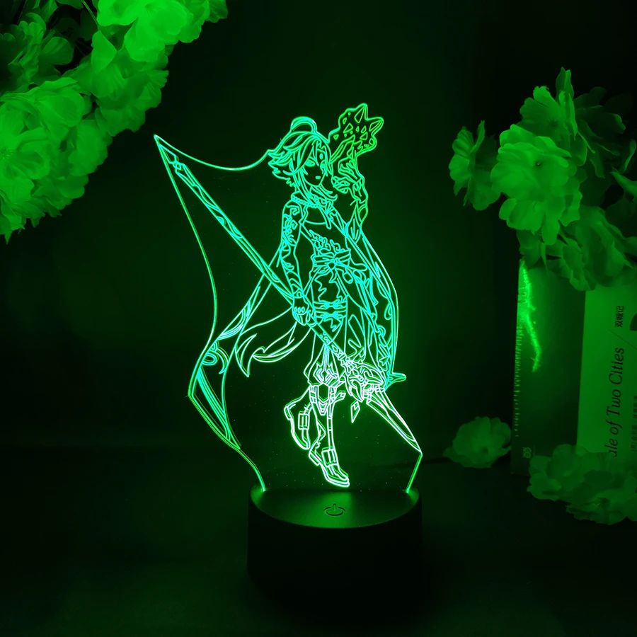 

Hot Video Game Genshin Impact Character Xiao 3D Hologram Night Lamp Cool Gamer Birthday Gift LED Light