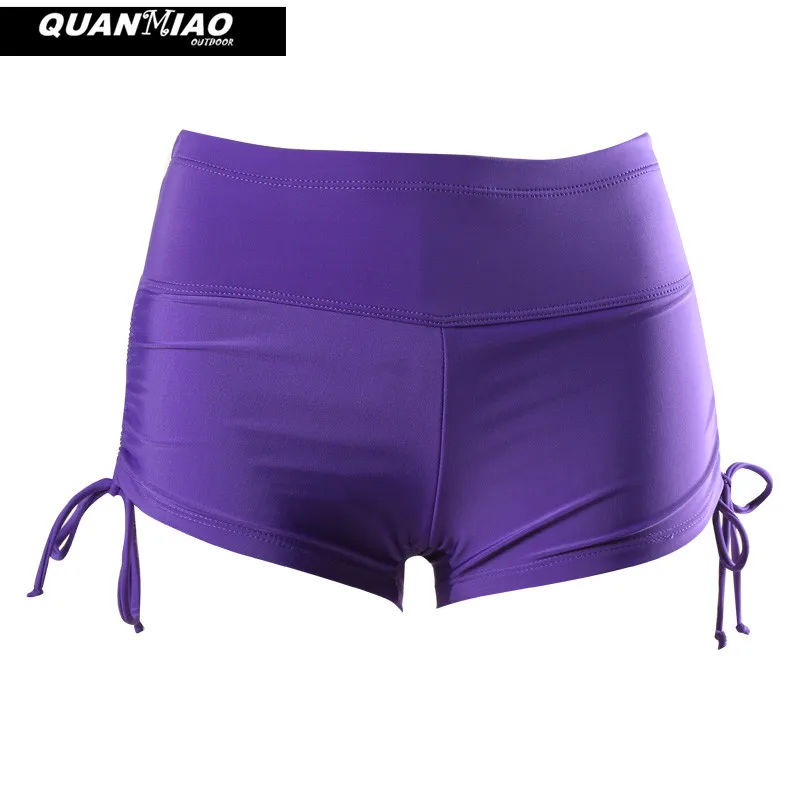 QuanMiao Summer Women's Beach Surfing Shorts Moisture Wicking Quick Dry Swim Shorty Shorts Yoga Short women sports shorts women swim bottoms