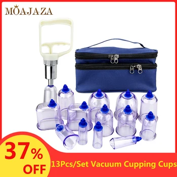 

13Pcs/Set Vacuum Cupping Cups Strong Suction Moisture Absorber Acupuncture Massage Cupping Jars Sucker Chinese Therapy Cans