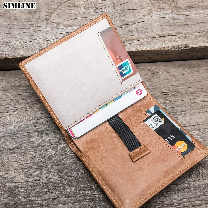 

2019 Genuine Leather Wallet Men Male Vintage Handmade Cowhide Short Bifold Wallets Purse Card Holder Money Bag With Coin Pocket