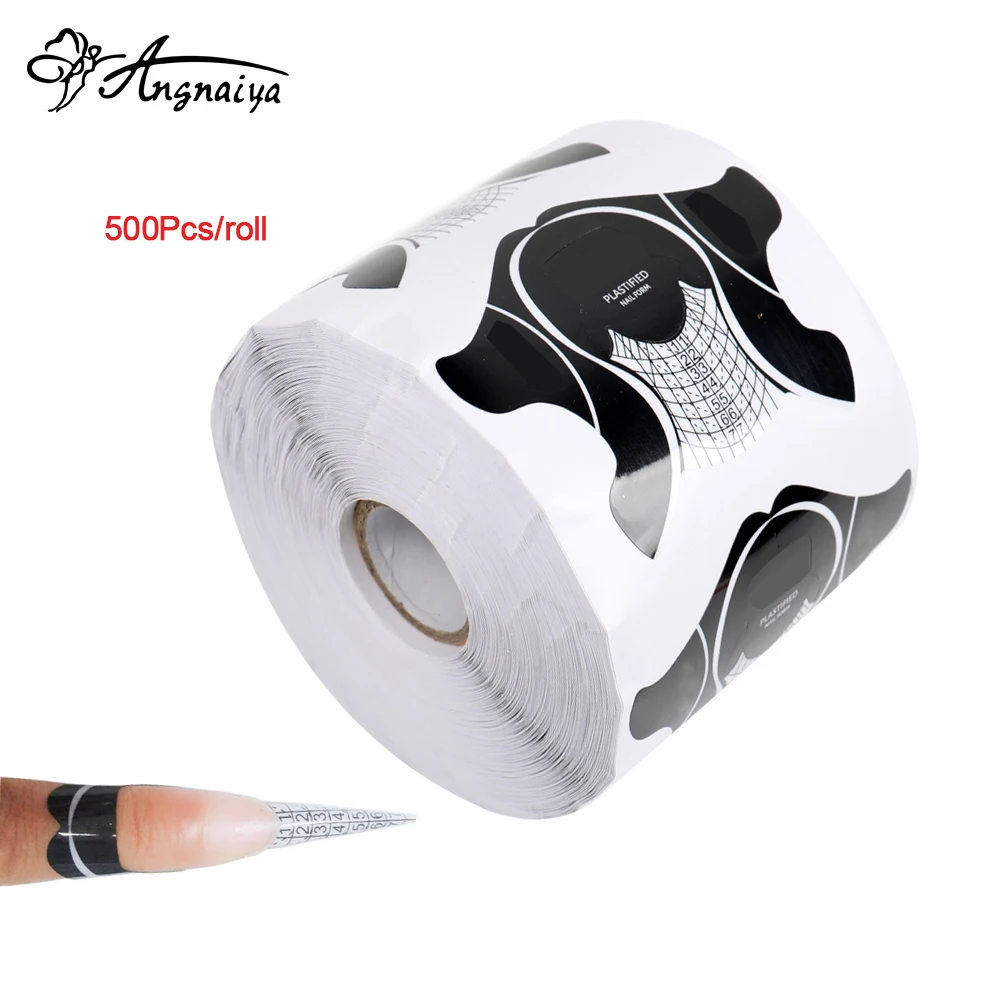 ANGNYA Pro 500 шт./лот самоклеящиеся формы для ногтей бумажные УФ-гель-лаки наращивания