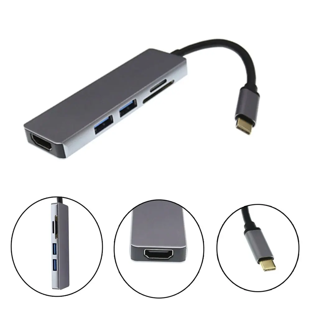 Тонкий USB C концентратор тип C к HDMI 4K UHD адаптер Micro S D кардридер кабель TF адаптер сплиттер для Macbook Pro
