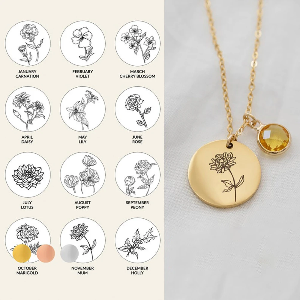 november birth flower necklace
