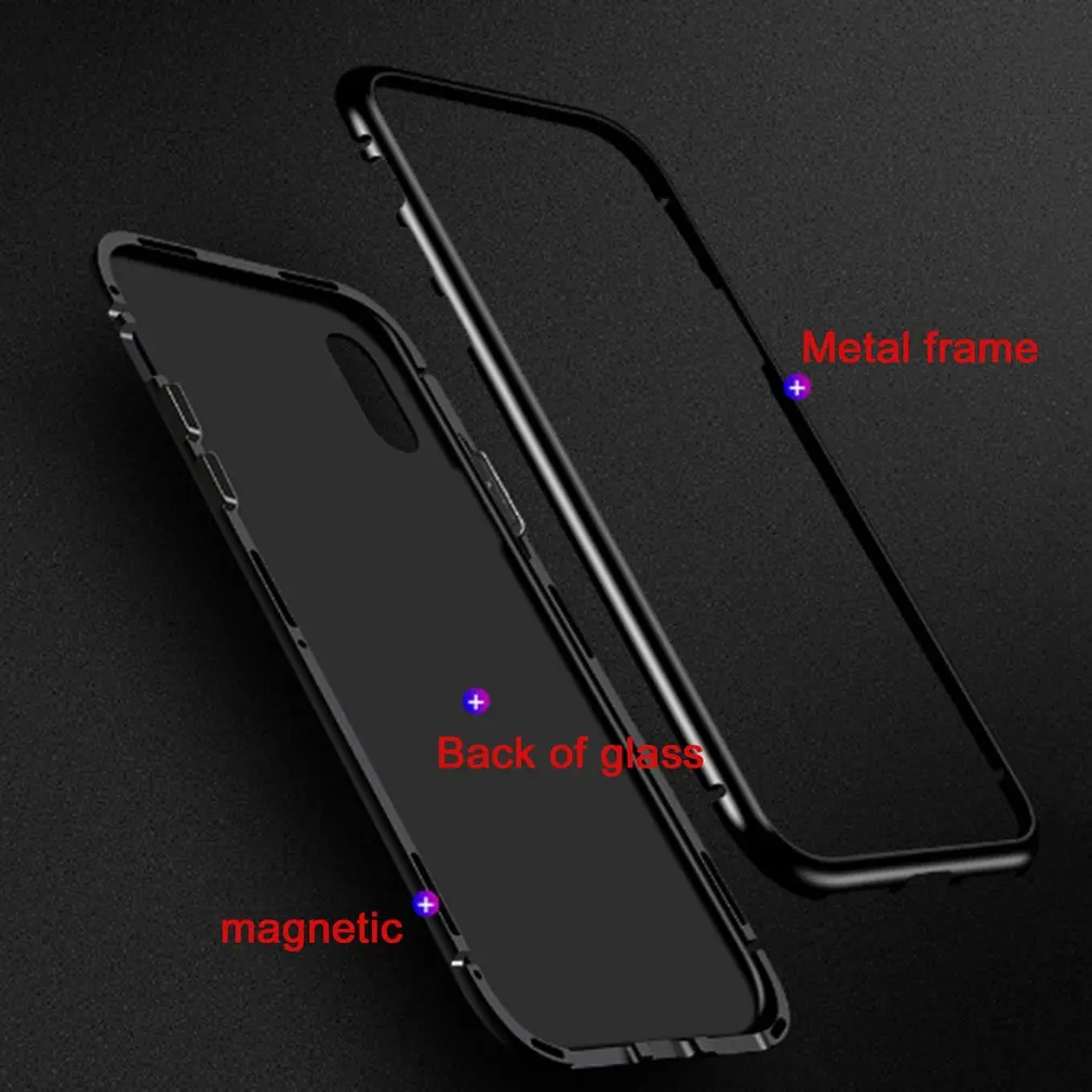 Прочный чехол для телефона из сзади чехол 360 градусов Магнитный чехол+ закаленное Стекло задняя крышка корпуса жесткий чехол подходит для iPhone X