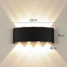 Applique murale LED en aluminium, 8W, luminaire d'extérieur, idéal pour un jardin, une chambre à coucher, un salon, des escaliers, un couloir ou une Villa
