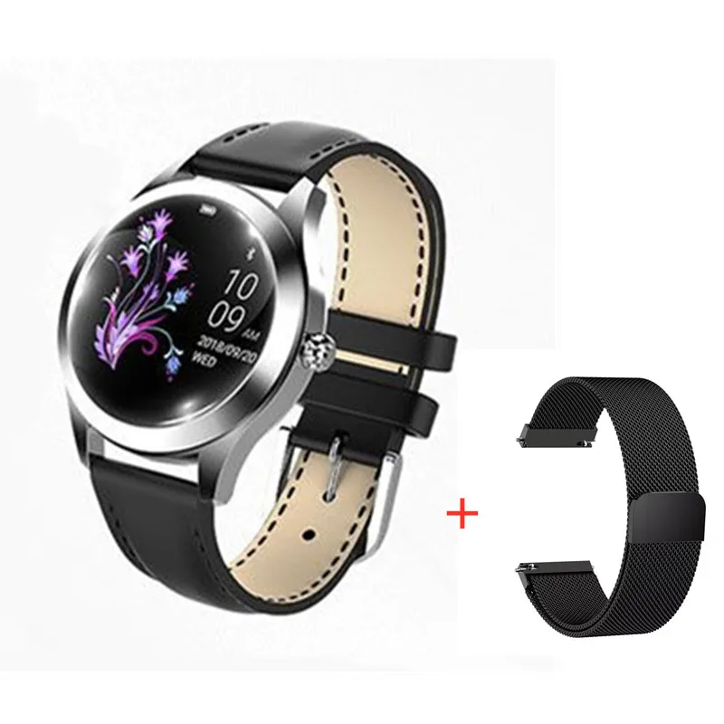 KW10 Smartwatch IP68 Водонепроницаемый Bluetooth 4,0 сердечного ритма женские Смарт-часы для ios и Android huawei xiaomi телефон pk K88H - Цвет: add steel strap