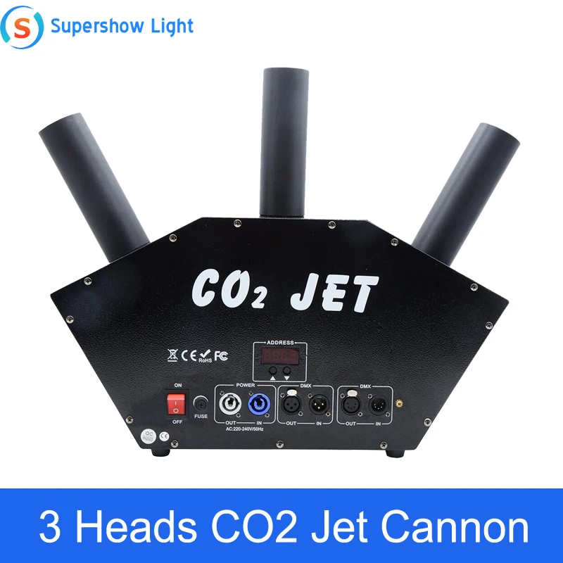 3 головки CO2 Jet Machine DMX контроль профессиональный этап Спецэффекты|Эффект