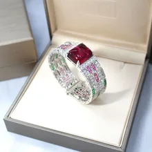 Широкий популярный известный бренд свадебные украшения красные драгоценные камни камень браслет Мути браслет с цветными камнями для девочек