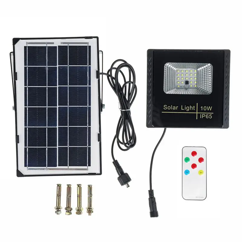 

10W Waterproof IP65 Solar Light SMD2835 Solar Panel LED Flood Light Floodlight Outdoor Security Wall Lamp with Remote Controller
