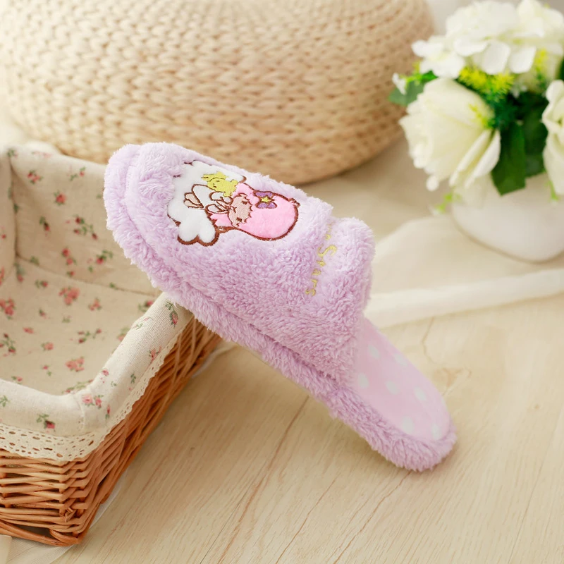 Autumn and winter cute cartoon Twin Star cotton slippers women's home Korean Edition indoor winter floor slippers