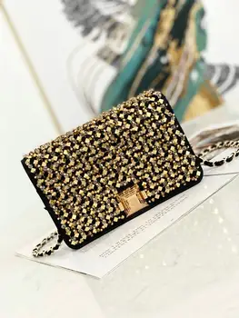 

Soft Genuine Leather Women Clutch Bags Chain Shoulder Bag Real Cowhide Purse Classic Girl Gift Organizer Evening Party Handbags
