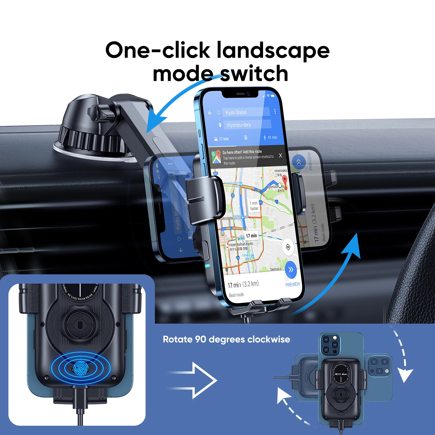 iphone stand Joyroom Car Wireless Charger Phone Holder Automatic Fast Wireless Charging For iPhone 13 12 Samsung S20 Car Phone Holder Charger car mount phone holder