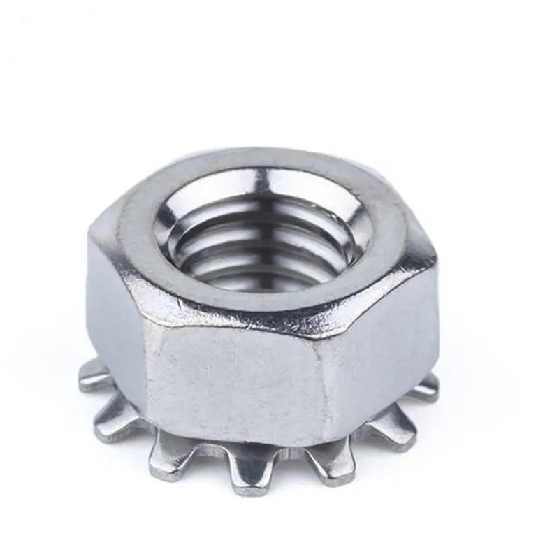 

M3-M8 4#-10# US Stanard K Type Multi-toot Nuts Multi Tooth Gear Toothed Lock Nuts K Nuts Hex Nuts 304 Stainless Steel