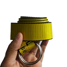 Желтый, Харадзюку, вышивка, холст, буквы, двойное кольцо, пряжка, длинный ремень, женские ремни, для женщин, Роскошные, дизайнерские, брендовые ремни