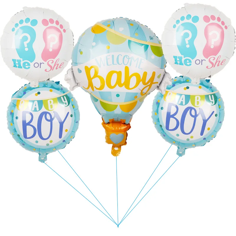 

1set baby boy girl foil balloons round gender reveal he or she balloon helium globos baby shower birthday party decorations ball