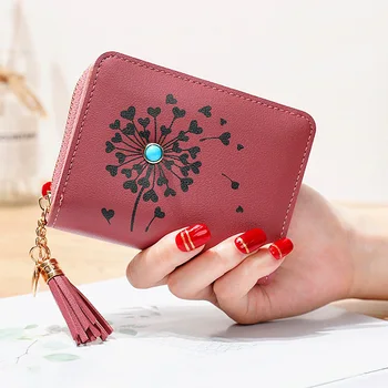 

Tassel Women Wallet Small Cute Wallet Short PU Leather Women Wallets Zipper Purses Female Purse Clutch Bag Coin Purse