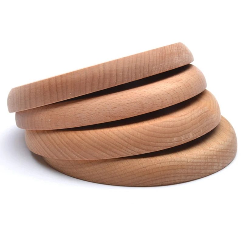 Eco-friendly Snack Plate Round Wooden Cake Fruits Dish Room Dessert Service Tray Wood Sushi Board Party Tableware