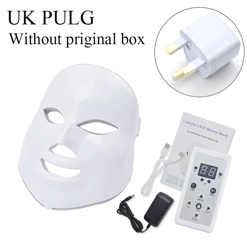 UK PLUG NO BOX Licheng удаление акне уход за лицом Красота терапия отбеливание подтяните Инструмент Led маска для лица красота уход за кожей омоложение морщин - Цвет: UK PLUG NO BOX