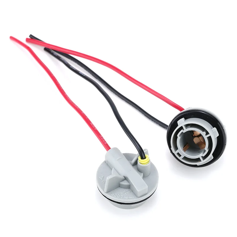 2pcs 1156 BA15S Wired Light Bulb Socket Holder P21W Car Lamp Socket Adapter Connector Harness