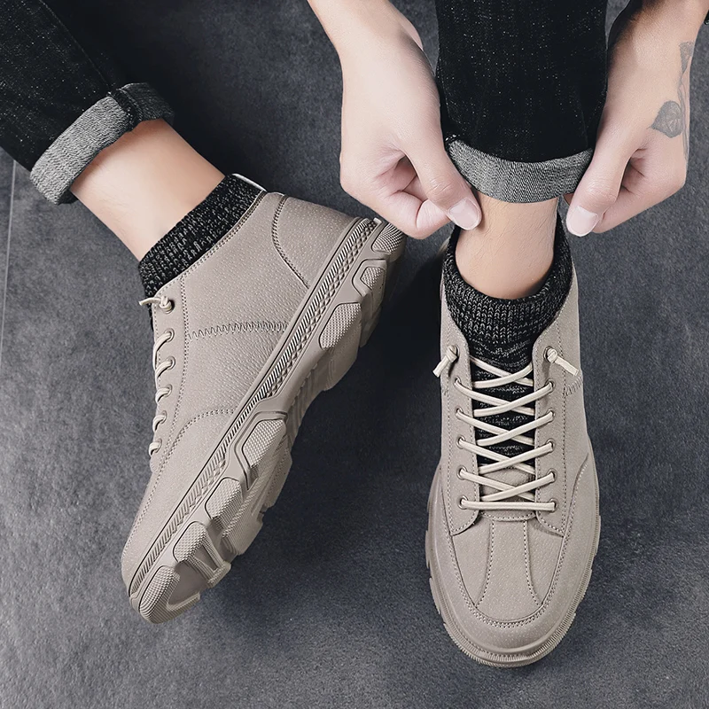 Модные мужские Ботинки martin; Мужская обувь; повседневная обувь; Bottes Pour Hommes; Мужская нескользящая обувь; мужские кроссовки; уличные рабочие ботинки; прогулочные ботинки