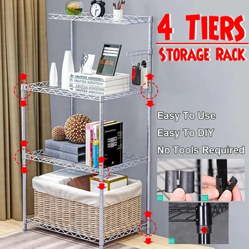 

Kitchen Shelf Kitchenware Organizer Microwave Oven Storage Rack Keep the Kitchen Home Storage Bathroom Shelf Spice Rack