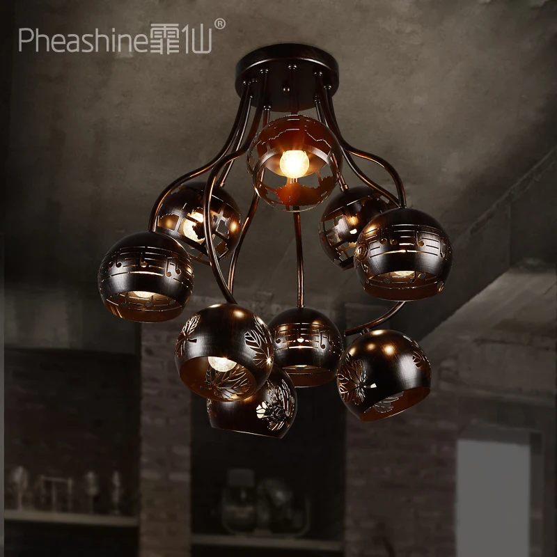 

American industrial style restaurant table lamp retro nostalgic corridor stair rust color creative lamps