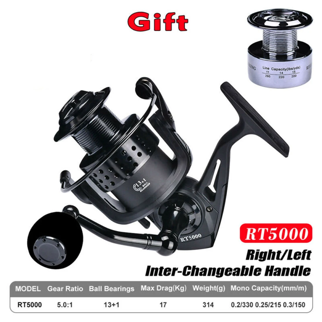 

PROBEROS / REELSKING CNC Rocker Arm Fishing Reel Wheel + Spool RT3000-6000 High Quality Practical And Durable Reel Of Spinning