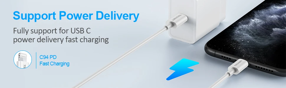 TeckNet 1 м usb type-C кабель для зарядки и передачи данных Lightning для iPhone Pro11 XS XR X 8Plus Быстрая зарядка USB C кабели для Macbook