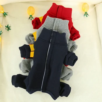 

Pet Polyester-cotton One-piece Clothes For Autumn Winter Dog Warm Jumpsuit 4-legged Costume Super Soft Dog Clothing Supplies