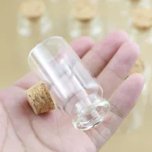 50 pieces 25ml 30*60mm Small Glass Bottles Stopper Corks Crafts Jars Mini Transparent Empty DIY Tiny Jars Glass Vial Bottles