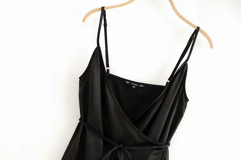 AAZZ38-9423 European and American fashion silk texture double breasted dress
