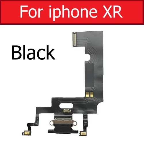 For iPhone XR Black Usb-микрофон порт зарядное устройство док-станция разъем зарядный гибкий кабель для iPhone 7 8 Plus Xs Max X XR 5C док-станция зарядка гибкое заменяемое - Цвет: For iPhone XR Black