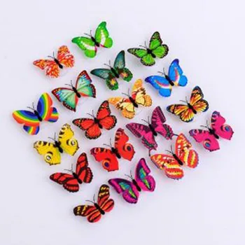 

Creative Colorful LED Butterfly Night Light 3D Stereo Simulation Butterfly Wall Stickers Wall Decoration LED Night Light Lamp