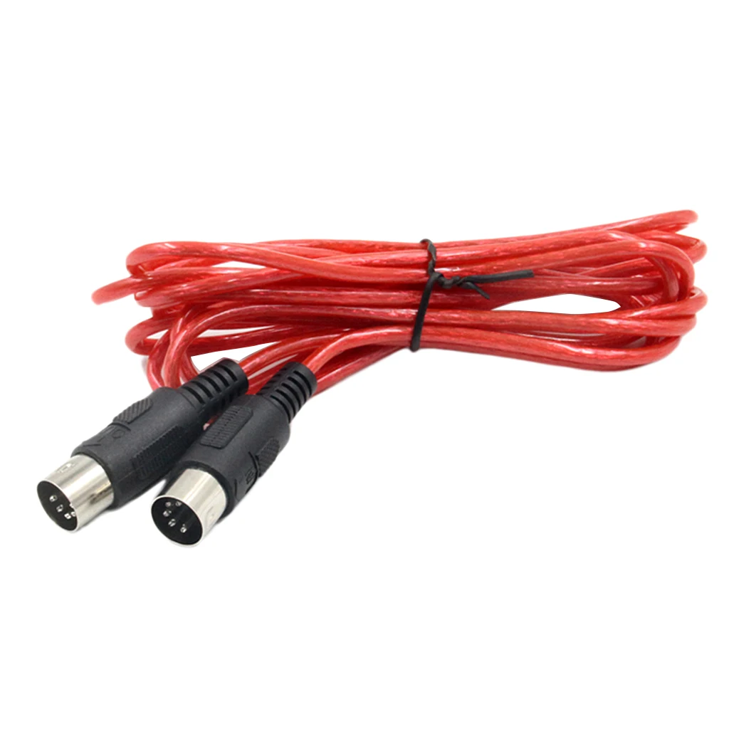MIDI Cable Music Wire Double-headed 5 Pin Cable For Electronic Piano Red