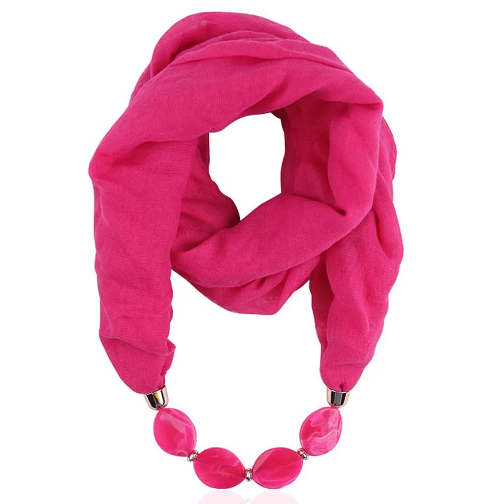 Hot Pink Feitong женское ожерелье шарф хлопок льняная коробка для ожерелья подвеска этнические мягкие женские платки фуляр Женская шаль драгоценность Аксессуары для шарфа - Цвет: Hot Pink